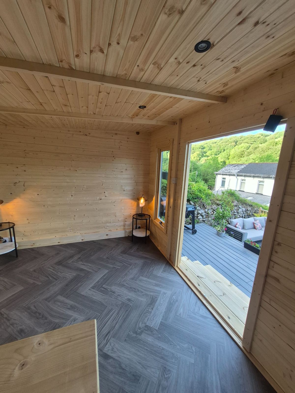 Finished garden room interior